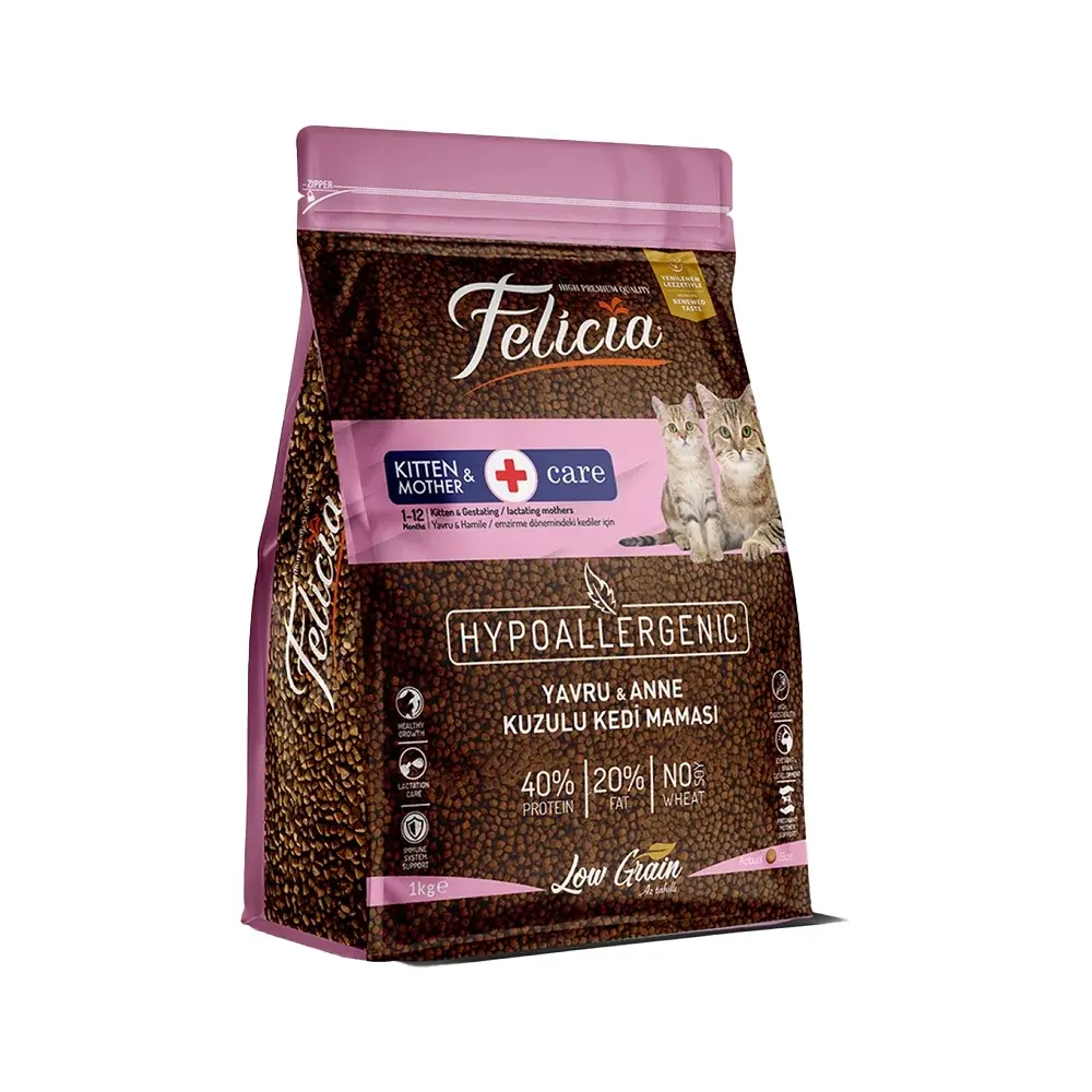 Felicia 1 Kg Tavuklu Az Tahıllı Yavru Kedi Maması HypoAllergenic Kedi Maması