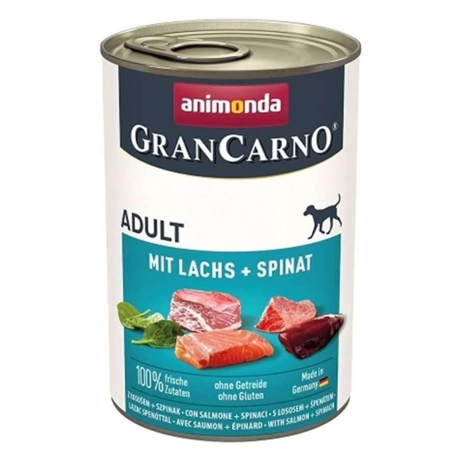 Animonda Gran Carno Somonlu ve Ispanaklı Yetişkin Köpek Konservesi 400 Gr
