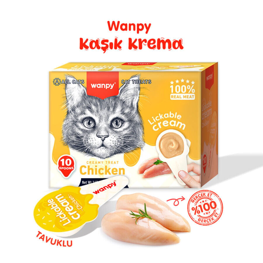 Wanpy Tavuklu 1*16 gr Kaşıklı Kedi Ödül Kreması
