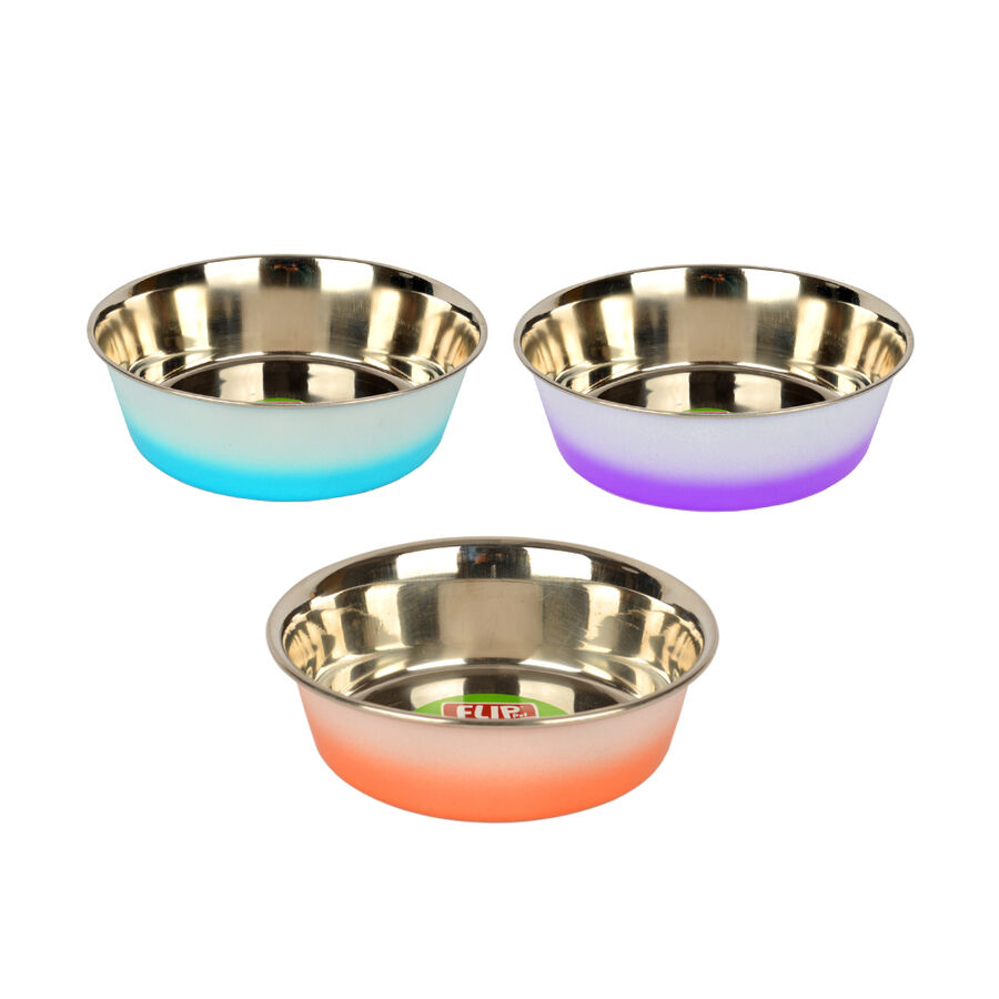Flip Çift Renkli Çelik Mama Kabı 8 cm