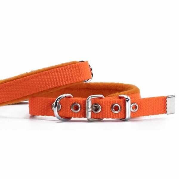 Doggie Polar Pedli Sade Dokuma Köpek Boyun Tasması Turuncu 1,5x25-30 Cm