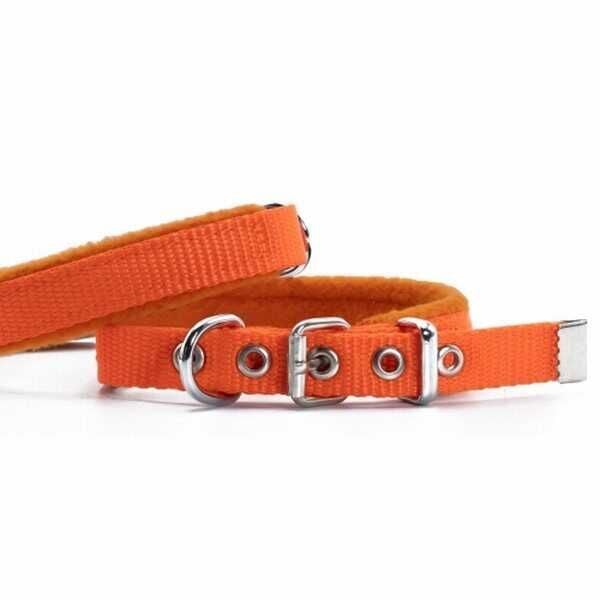 Doggie Polar Pedli Sade Dokuma Köpek Boyun Tasması Turuncu 1,5x25-30 Cm