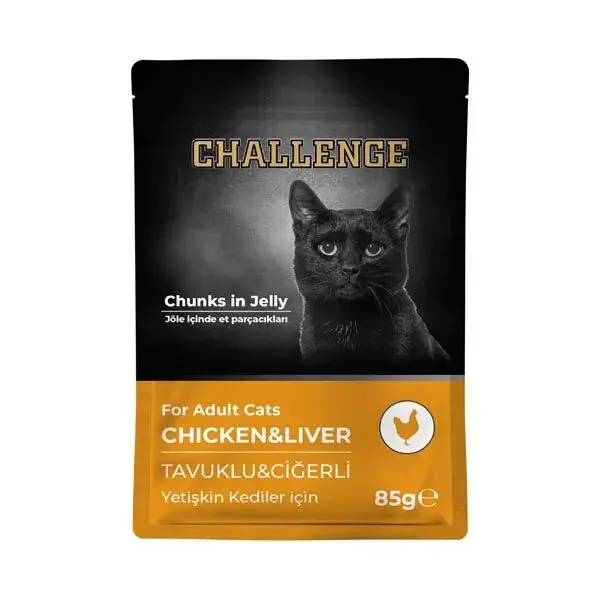 Challenge Tavuklu Ciğerli Pouch Yaş Kedi Maması 85 gr