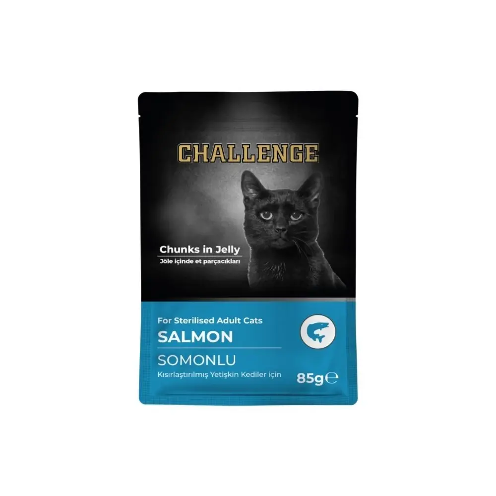 Challenge Somonlu Kısırlaştırılmış Yetişkin Kedi Pouch 85gr