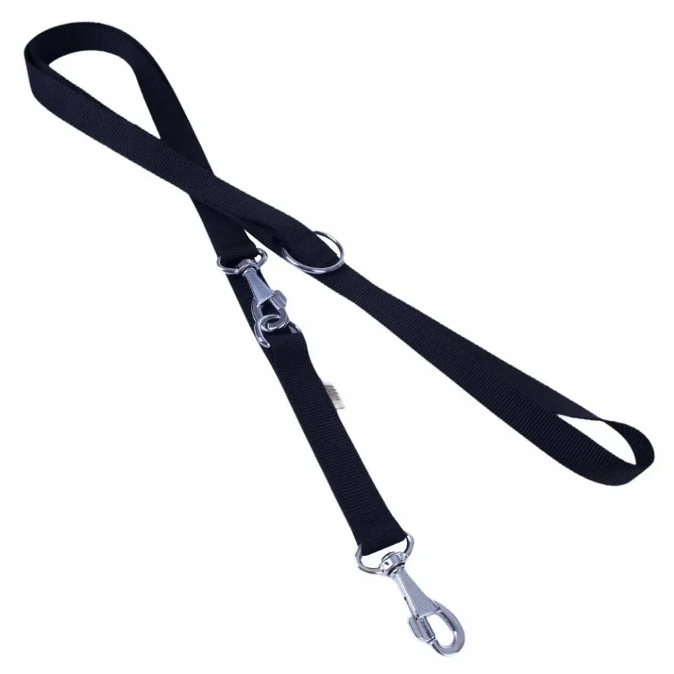 Doggie Ayarlanabilir Özellikli Dokumadan El Yapımı Köpek Gezdirme Kayışı 2x120-200cm - Black