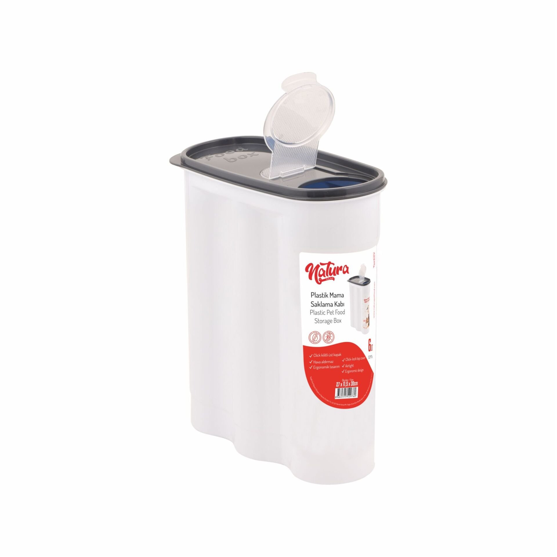 Natura Barrel Plastik Mama Saklama Kabı 6 Lt PT-285