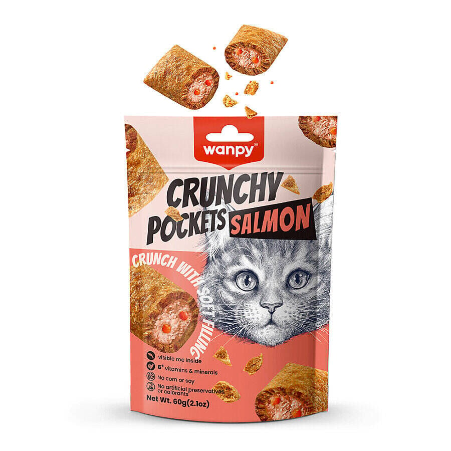 Wanpy Kedi Crunch Ödül Somon & Havyar 60g