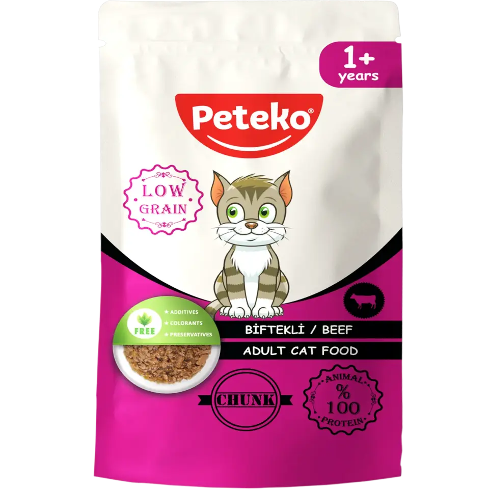 Peteko Biftekli Chunk Yetişkin Kedi Maması 85
