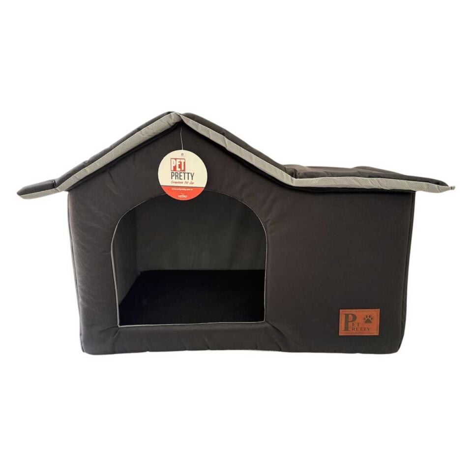 Pet Pretty Kedi Köpek Yatağı Villa Kulübe Siyah