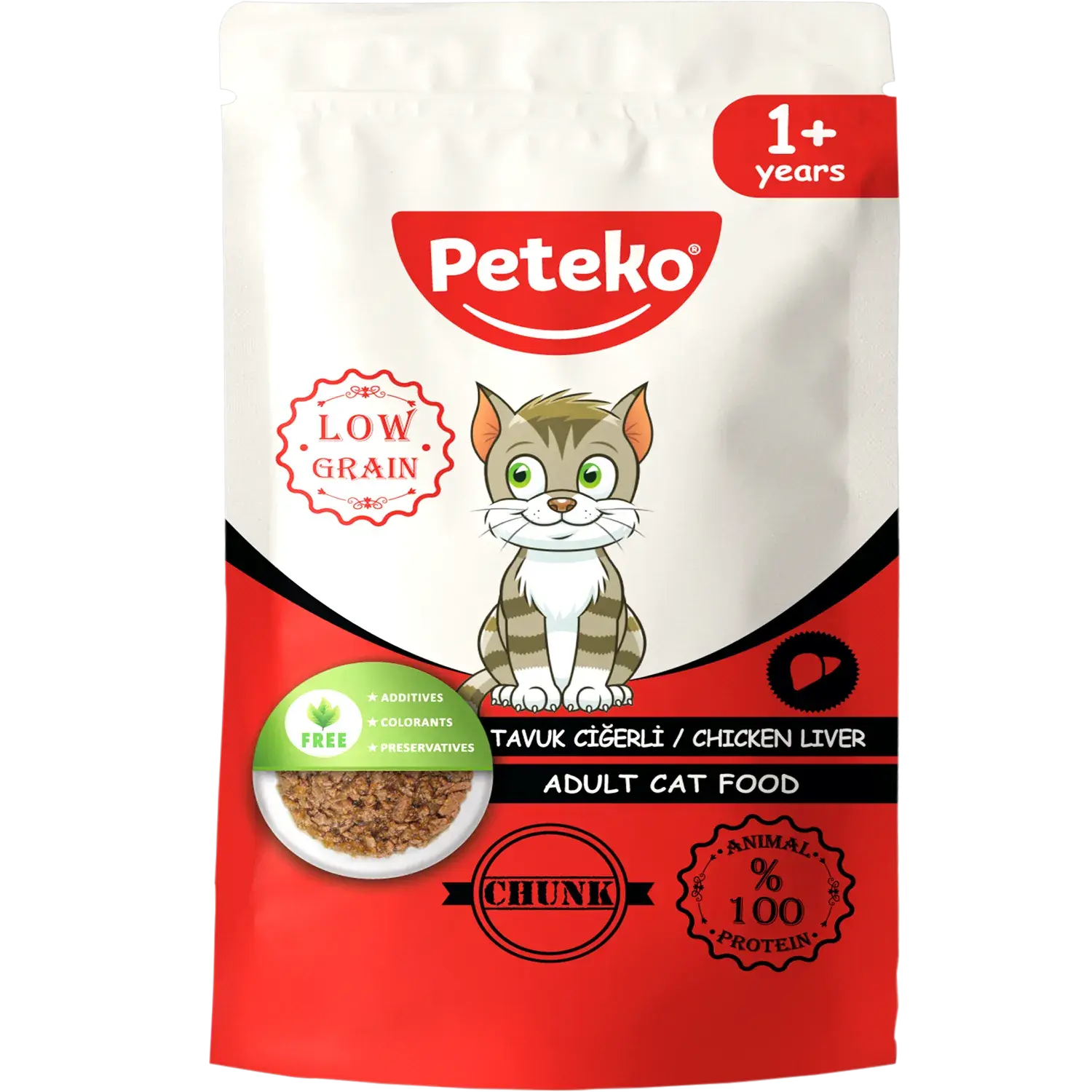 Peteko Tavuk Ciğerli Chunk Yetişkin Kedi Maması 85 g