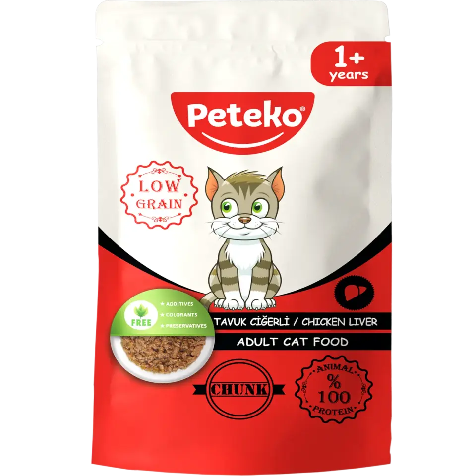 Peteko Tavuk Ciğerli Chunk Yetişkin Kedi Maması 85 g