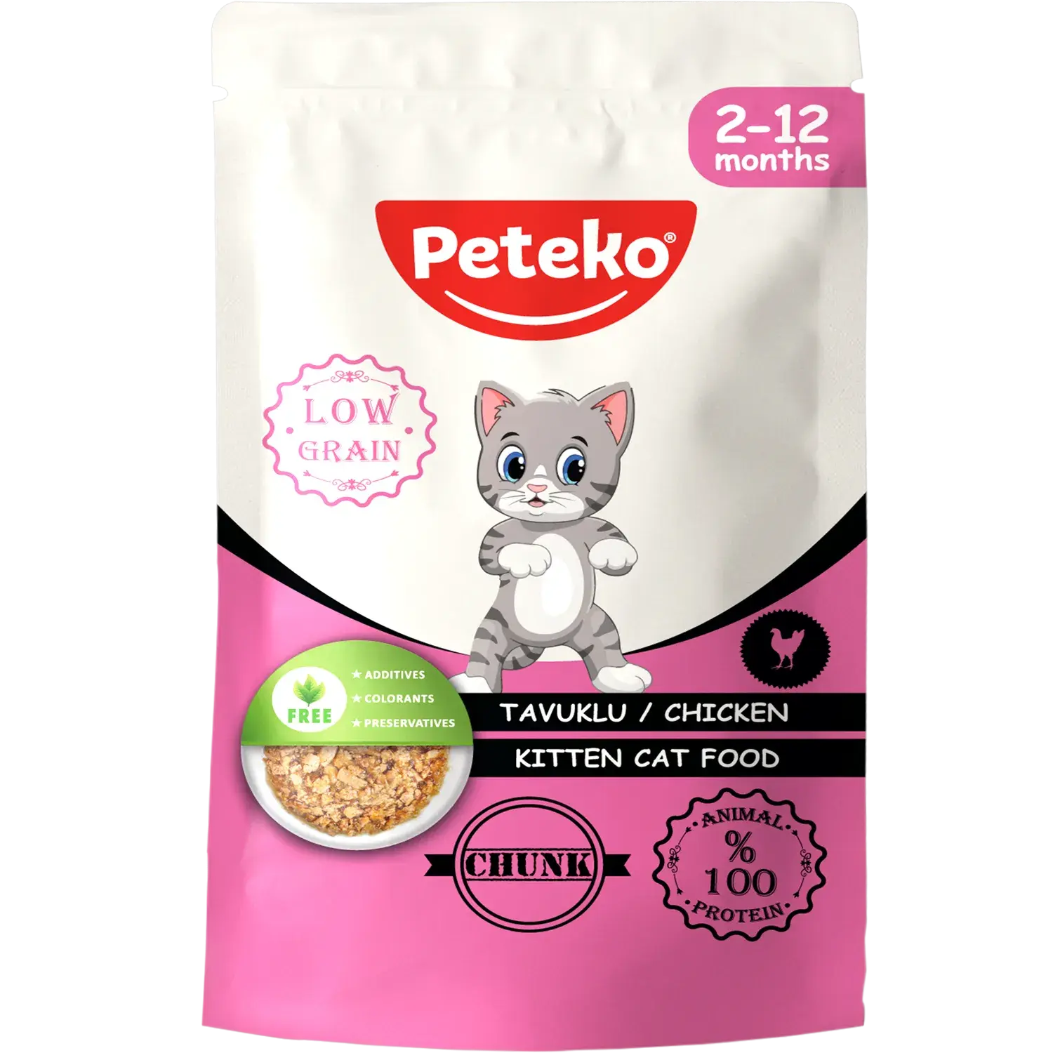 Peteko Tavuklu Chunk Yavru Kedi Maması 85 g