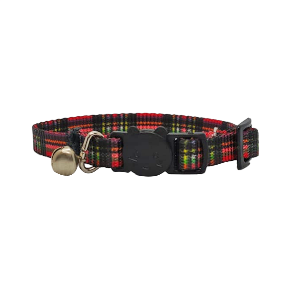LuckyPaw Çıngıraklı Kedi Boyun Tasması 1x30cm (Ekose)
