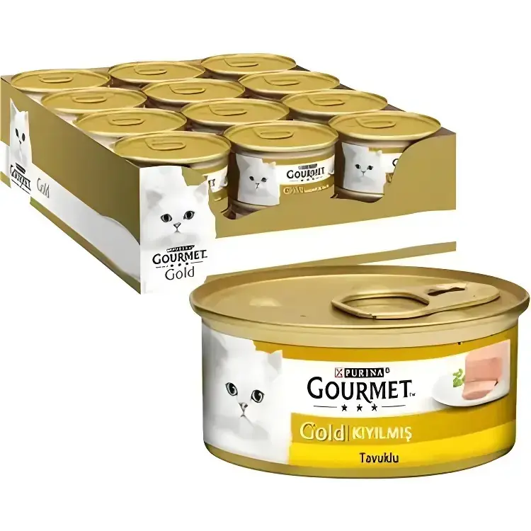 Gourmet Gold Kıyılmış Tavuklu 85 gr 24'lü Yetişkin Konserve Kedi Maması