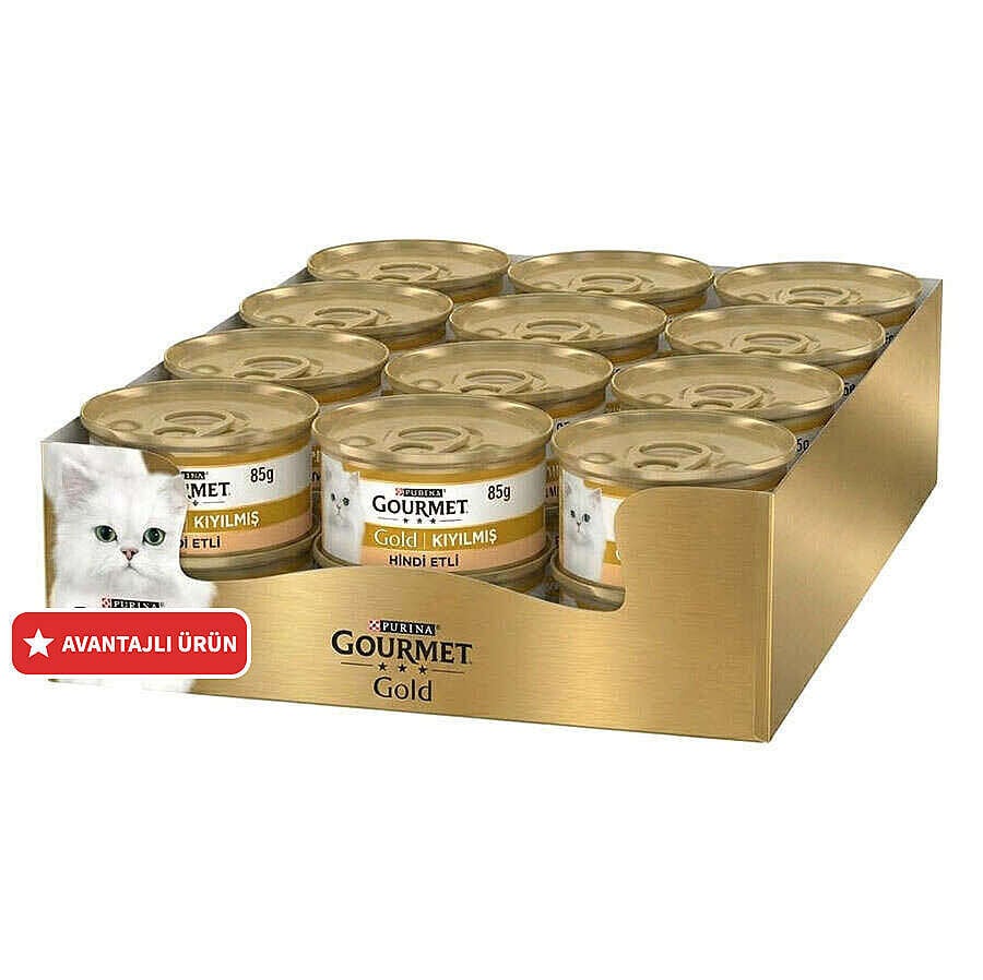 Gourmet Gold Kıyılmış Hindi Etli Kedi Konservesi 85 Gr x 24 Adet