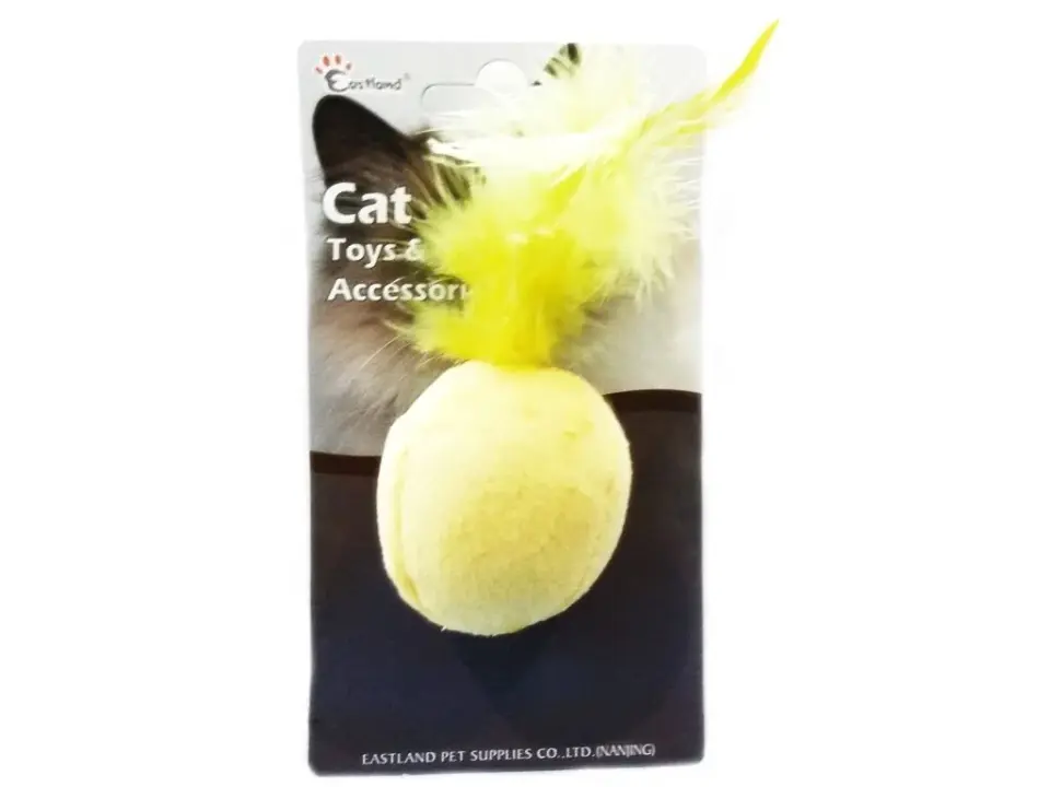 Eastland Kedi Otlu Tüylü Top Kedi Oyuncağı 4,5cm (Karışık Renkli)
