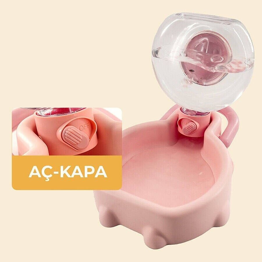Aiwo Taşınabilir Kedi Köpek Seyahat Suluğu 400 Ml Pembe