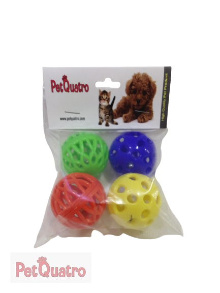 Petquatro zilli kedi oyun topu 4 lü poşet