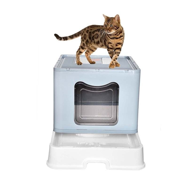 XXL Çift Filtreli Çekmeceli Katlanabilir Kedi Tuvaleti