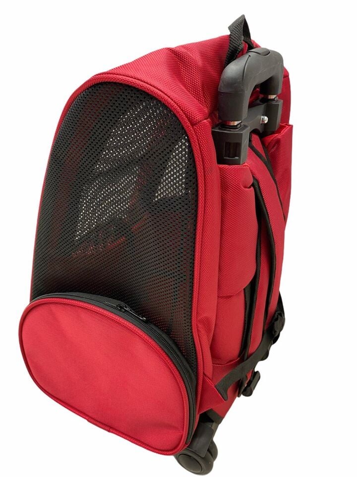 Petpretty Çekçekli Kedi Köpek Taşıma Çantası Kırmızı