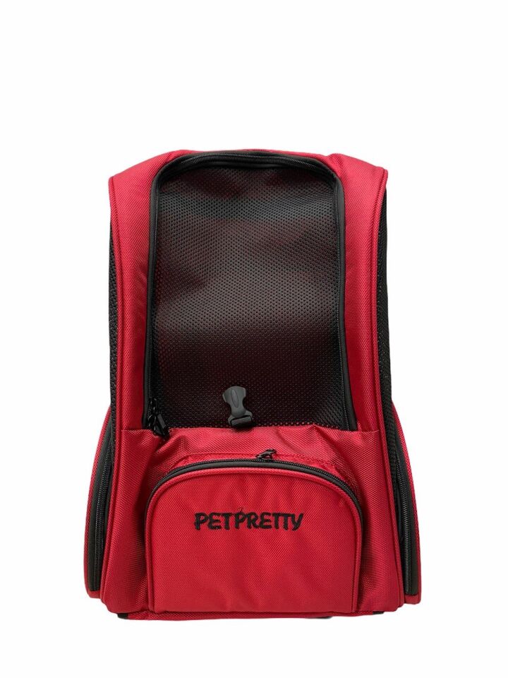 Petpretty Çekçekli Kedi Köpek Taşıma Çantası Kırmızı