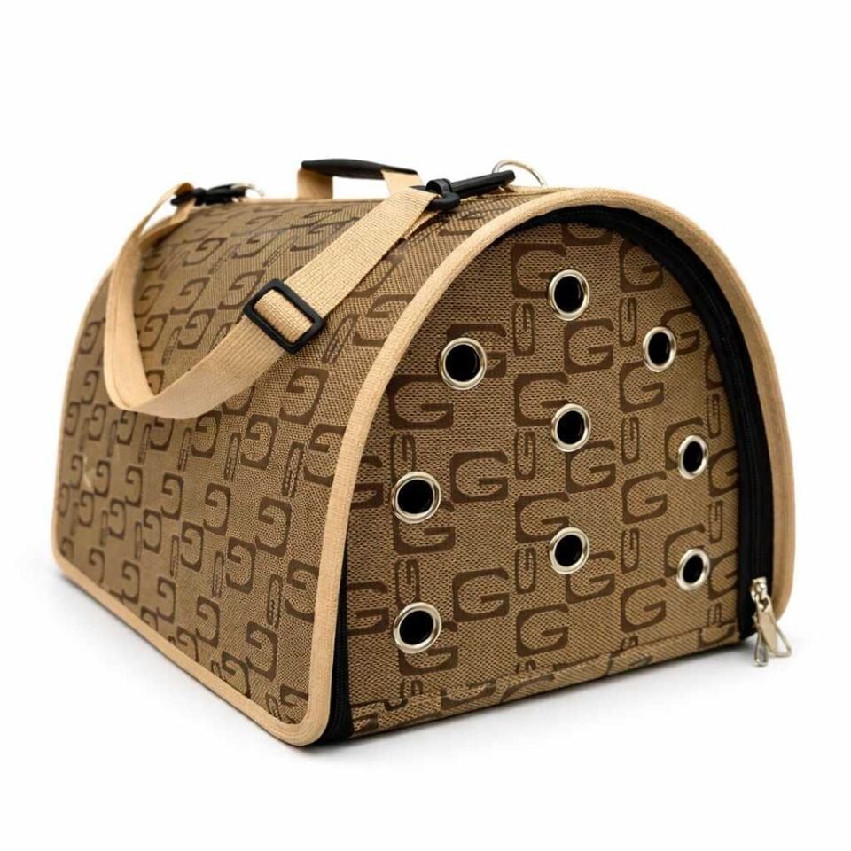 Flip Flybag Kedi ve Küçük Irk Köpek Taşıma Çantası Kahverengi 44 Cm