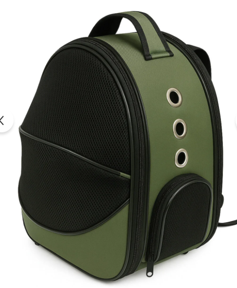 Luckypaw Fileli Astronot Kedi Köpek Evcil Hayvan Taşıma Çantası Haki 43x33x25