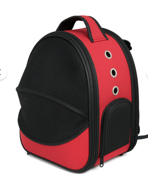 Luckypaw Fileli Astronot Kedi Köpek Evcil Hayvan Taşıma Çantası Kırmızı 43x33x25