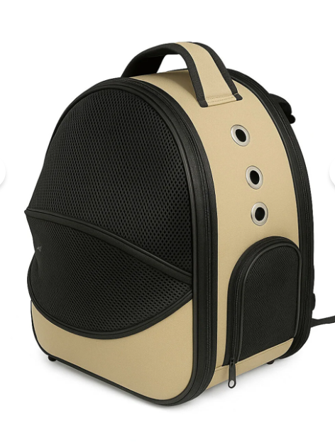 Luckypaw Fileli Astronot Kedi Köpek Evcil Hayvan Taşıma Çantası Bej 43x33x25