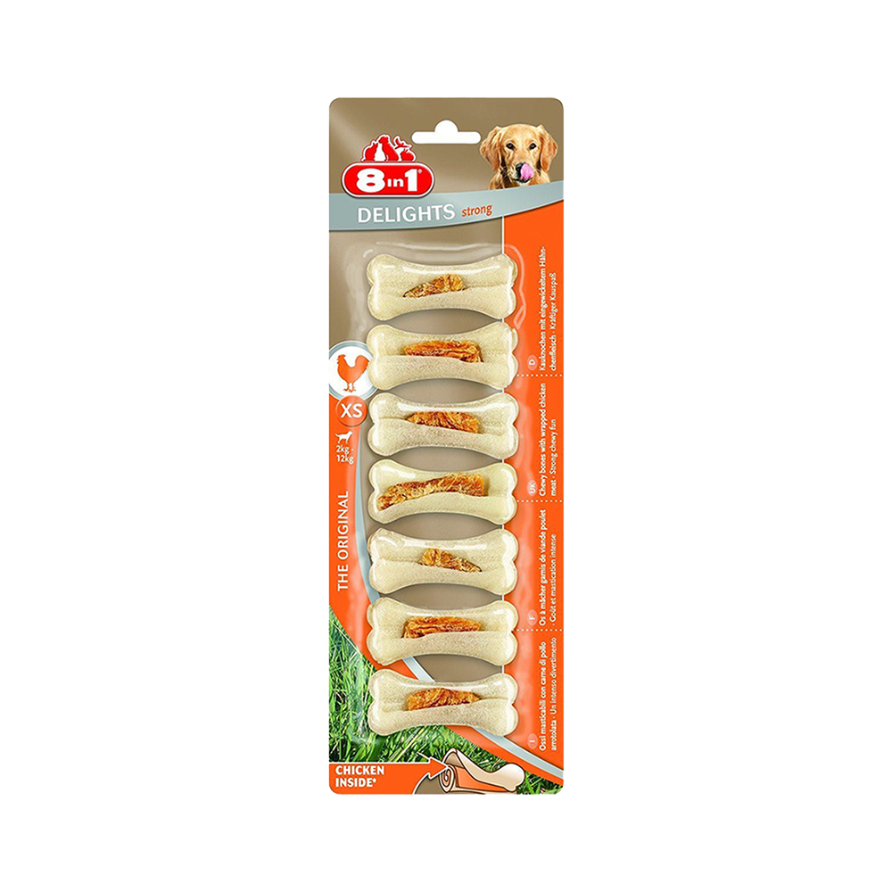 8in1 Delights Bones Köpekler İçin Ağız Bakım Press Kemiği Small 7 Li