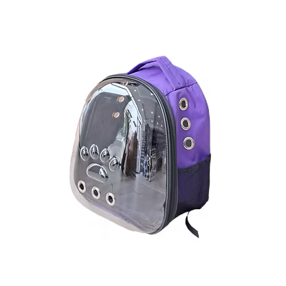 Şeffaf Astronot Kedi ve Köpek Taşıma Çantası Mor(42 x 22 x 33 cm)