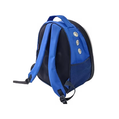 Şeffaf Astronot Kedi ve Köpek Taşıma Çantası Mavi (42 x 22 x 33 cm)