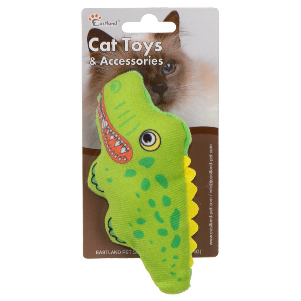Eastland Sesli Kedi Otlu Peluş Timsah Kedi Oyuncağı 15cm