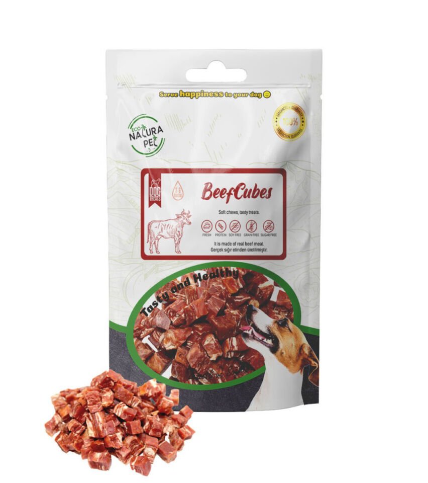 Eco Natura Pet Beef Cubes Yumuşak Biftekli Küp Köpek Ödülü 100 Gr
