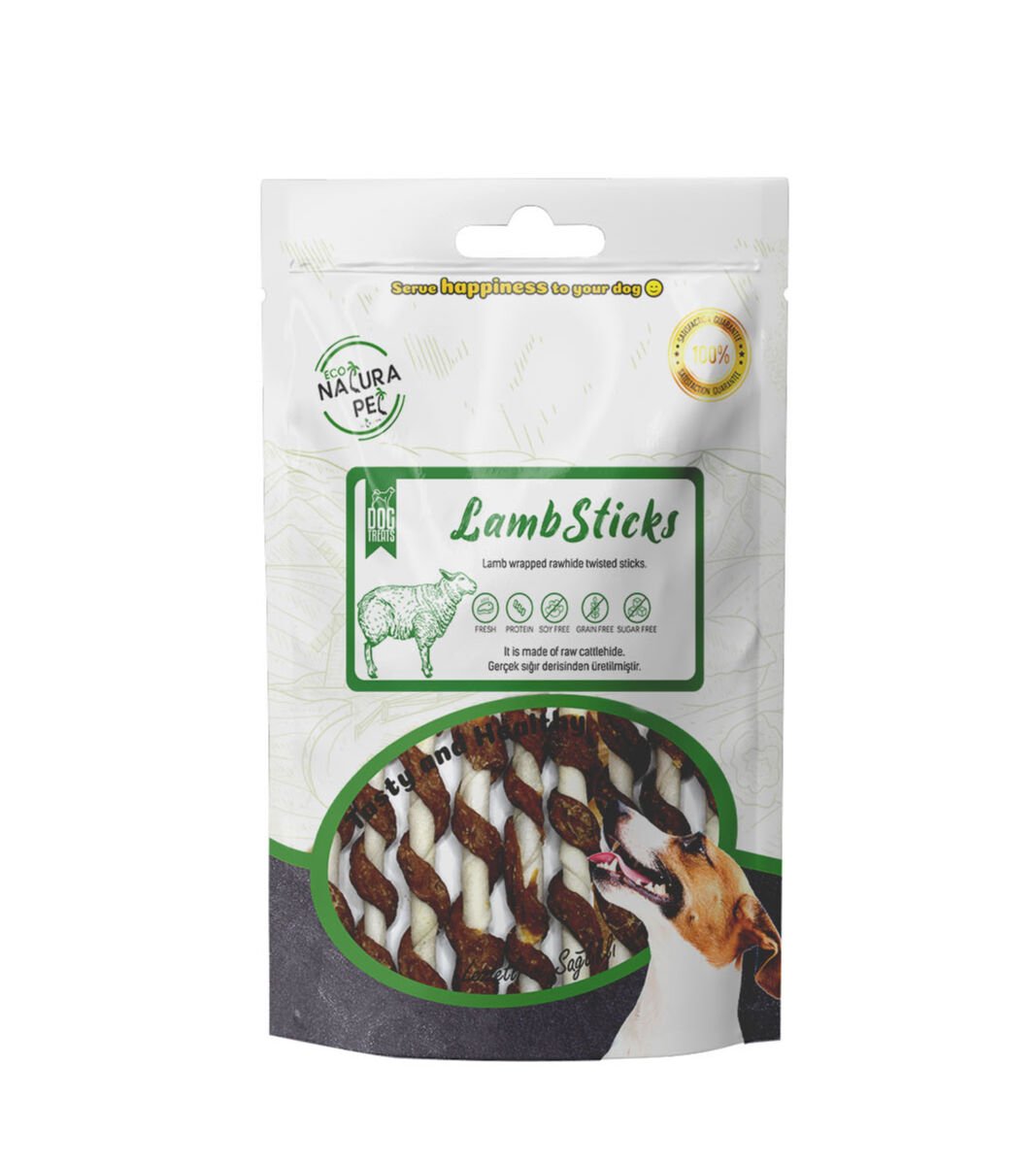 Eco Natura Pet Lamb Sticks Kuzu Sargılı Stick Kemik Köpek Ödülü 100g