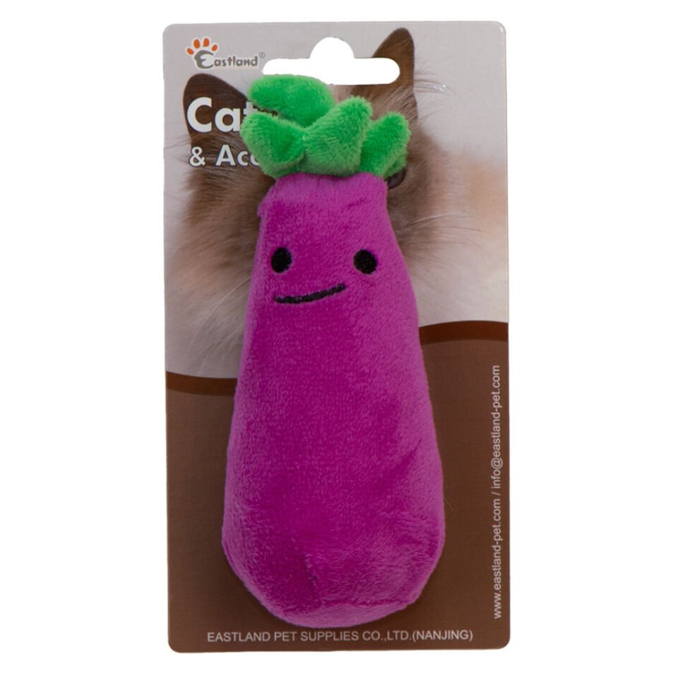 Eastland Catnipli Hışırtılı Peluş Patlıcan Kedi Oyuncağı 13cm