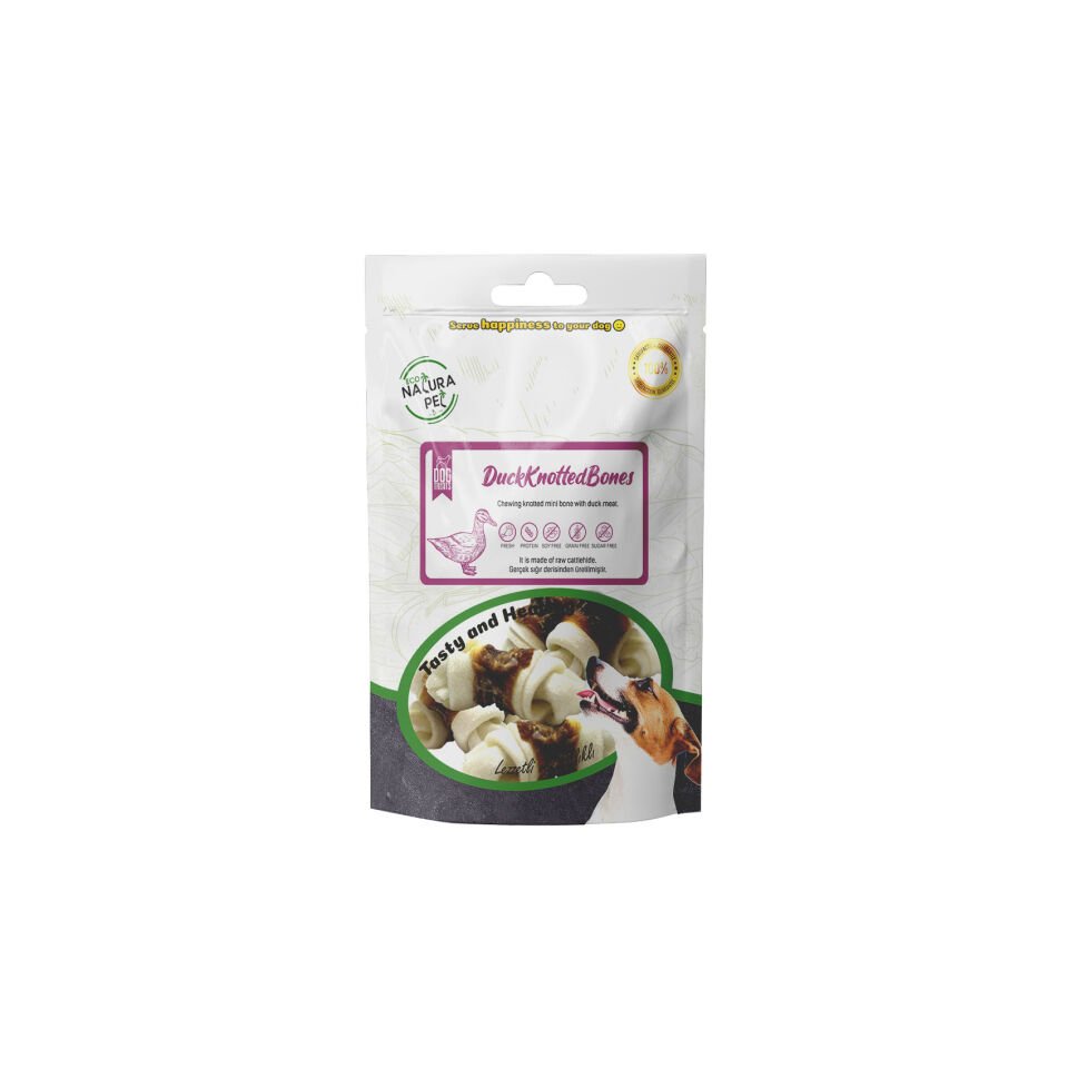 Eco Natura Pet Duck Knotted Bones Ördek Etli Düğüm Kemik 100g