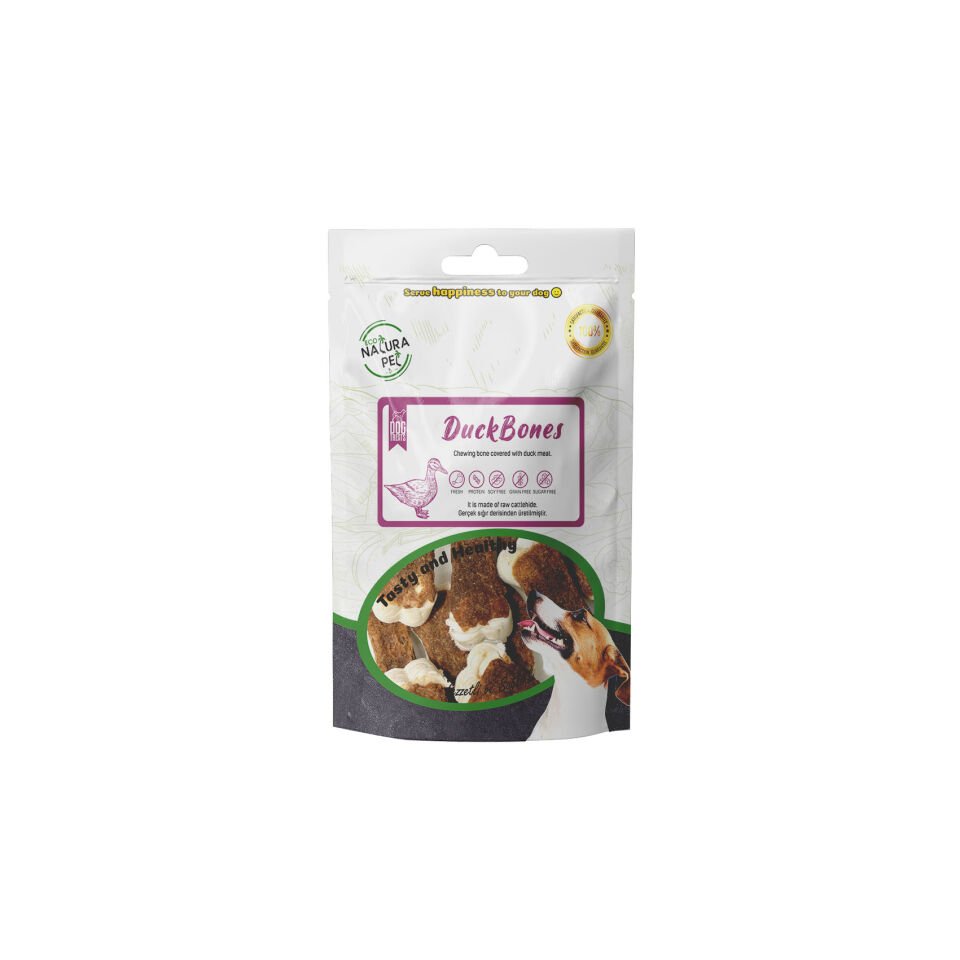 Eco Natura Pet Duck Bones Ördek Eti Kaplı Pres Kemik Köpek Ödülü 105g