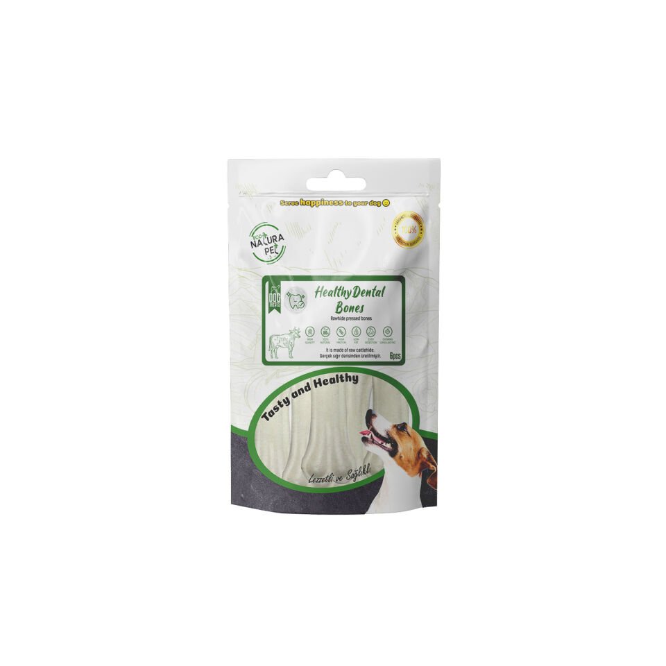 Eco Natura Pet Healty Dental Bones Beyaz Pres Kemik 8cm 6lı