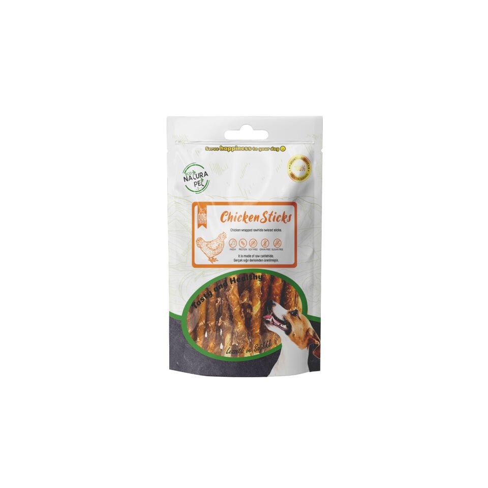 Eco Natura Pet Chicken Sticks Tavuk Sargılı Kemik Köpek Ödülü 90g