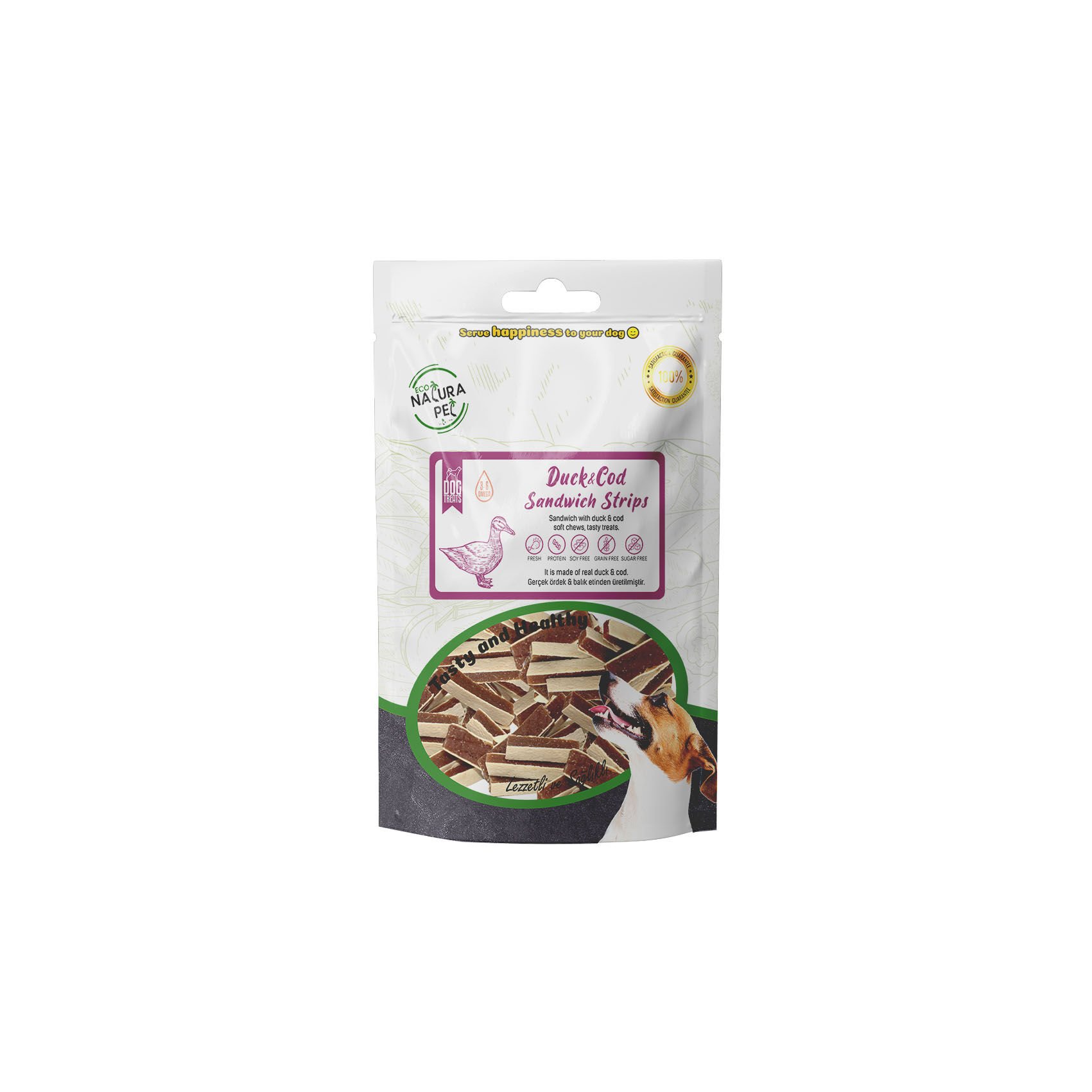 Eco Natura Pet Duck&Cod Sandwich Ördekli Sandviç Köpek Ödülü 100g