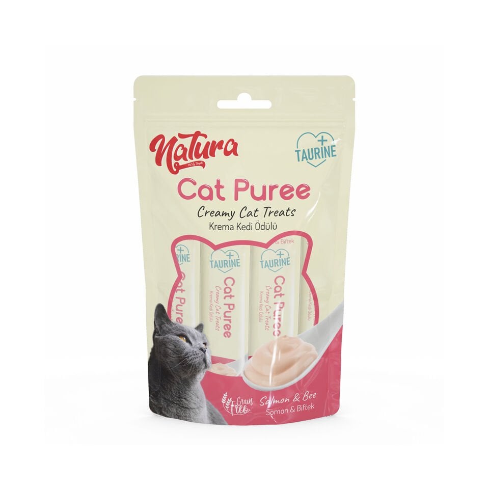 Natura Cat Puree Somon & Biftek 5x12gr