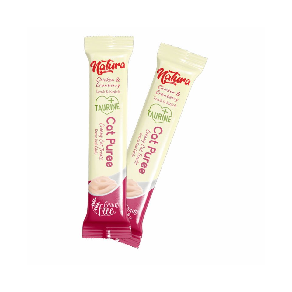 Natura Cat Puree Tavuk & Kızılcık 5x12gr