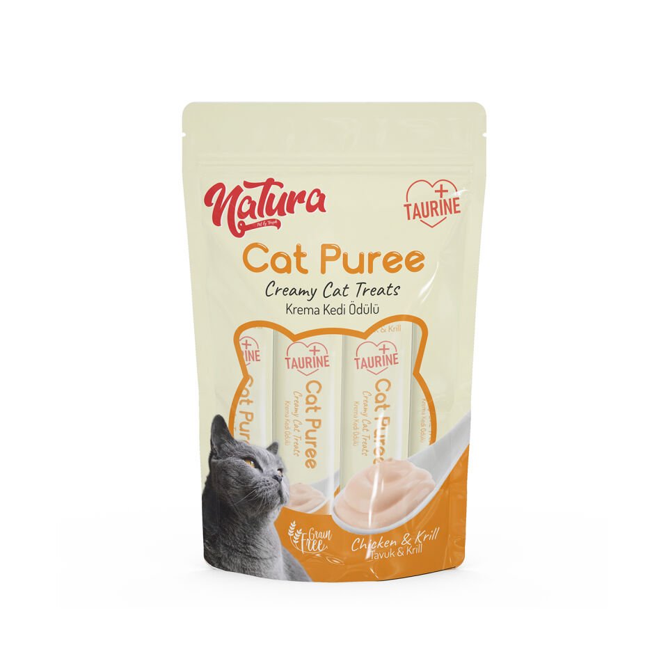 Natura Cat Puree Tavuk & Krill 5x12gr