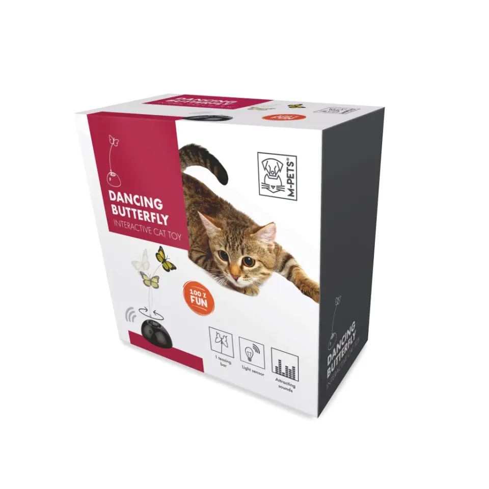 M-Pets İnteraktif Kelebek Kedi Oyuncağı 13x13x5,8cm