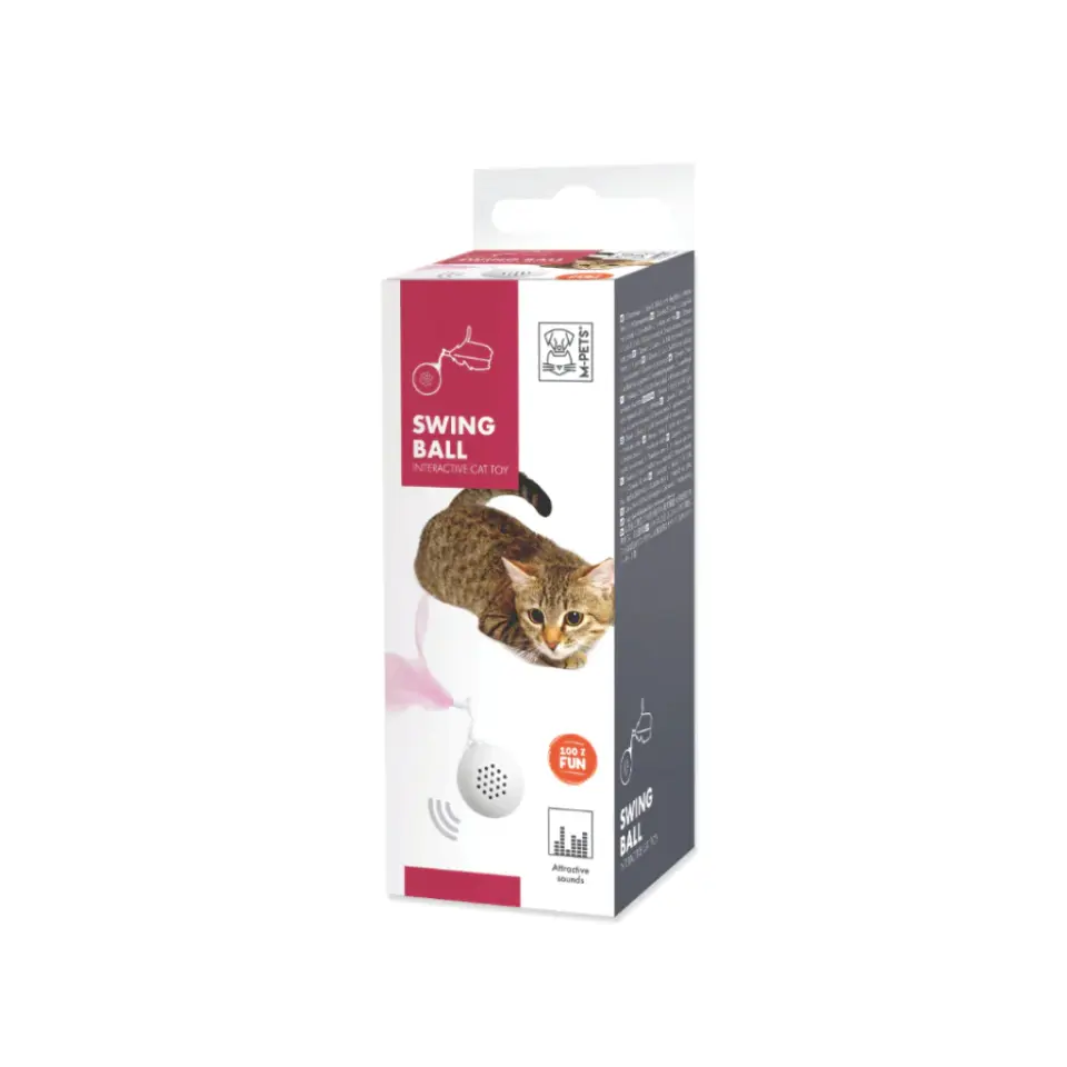 M-Pets İnteraktif Top Kedi Oyuncağı 4,2cm (Beyaz)