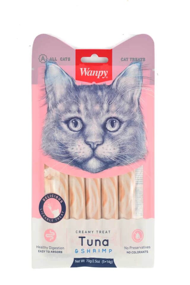 Wanpy Ton ve Karidesli Likit Kedi Ödülü 5x14gr