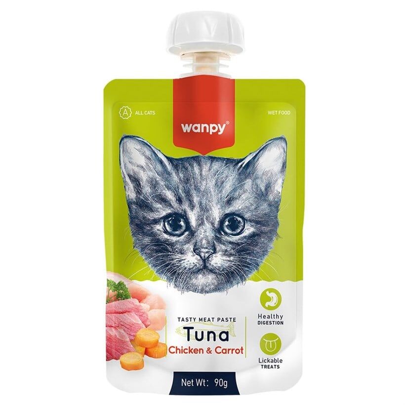 Wanpy Tuna Balıklı &Tavuklu Kedi Et Ezmesi 90 gr