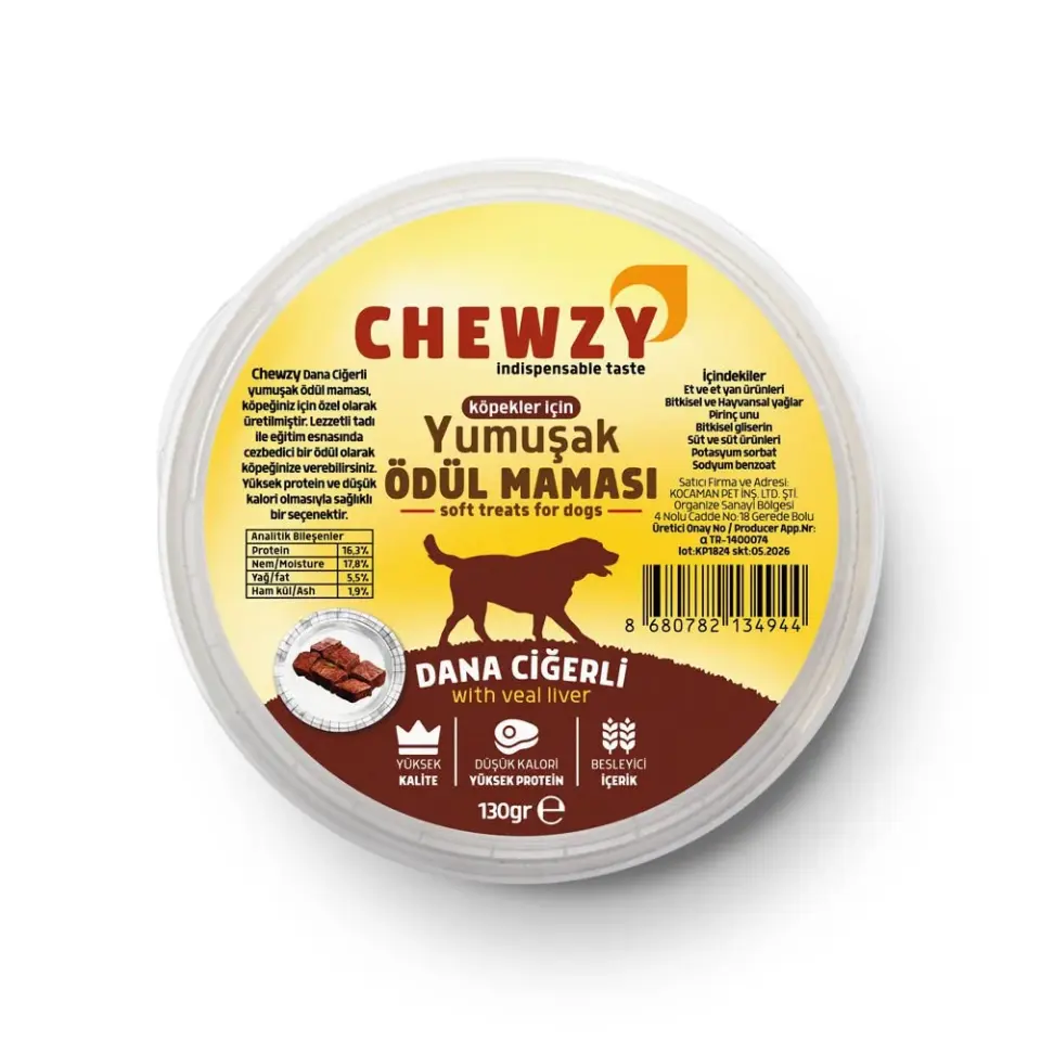 Chewzy Köpekler İçin Yumuşak Ödül Maması Ciğerli 130gr