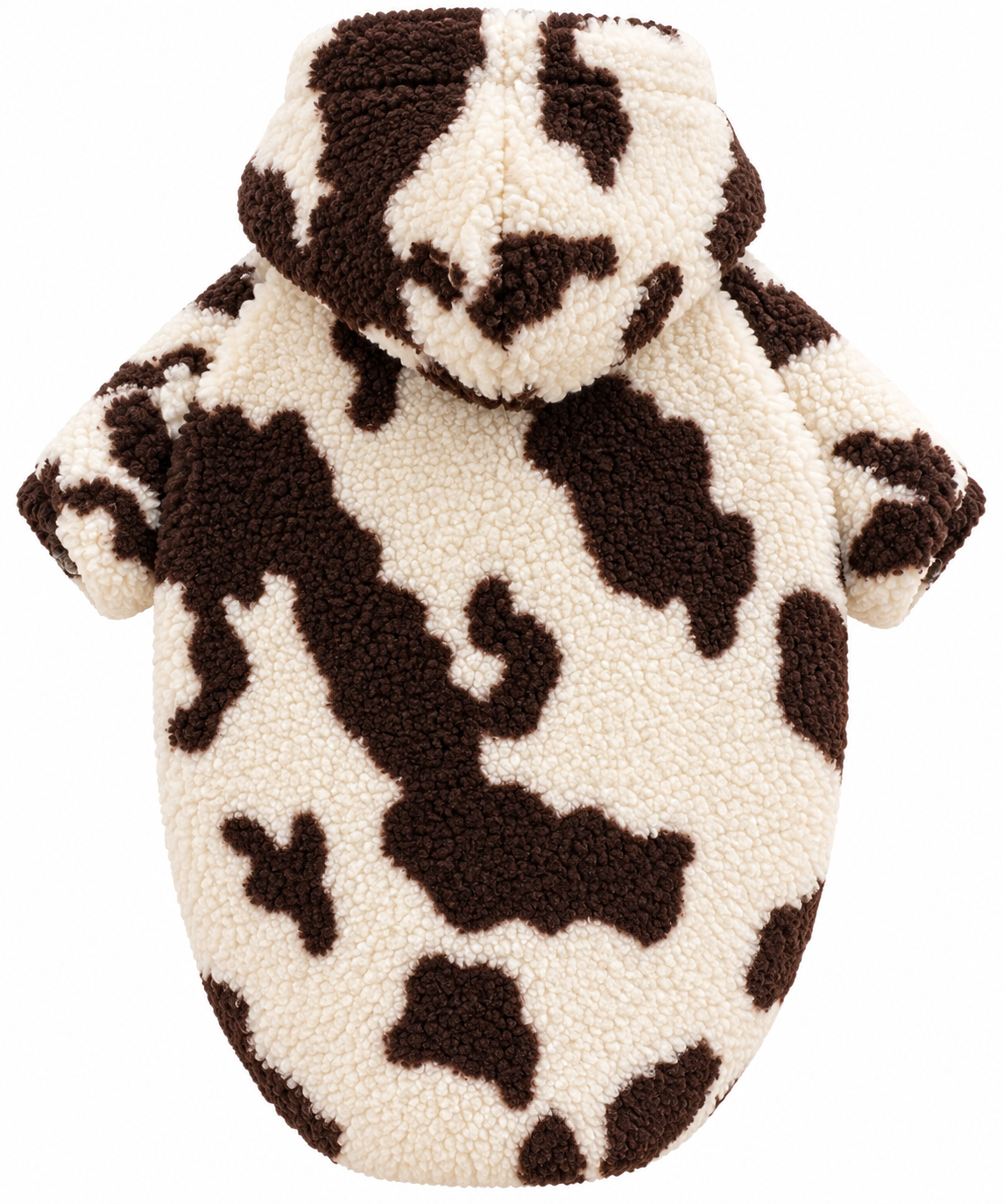 Moo Teddy Peluş Kapüşonlu Köpek Poları– Kahverengi / Krem